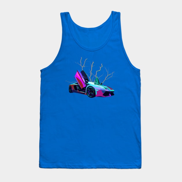 Lambo Aventador Storm Saint Blue Tank Top by CharlieCreator